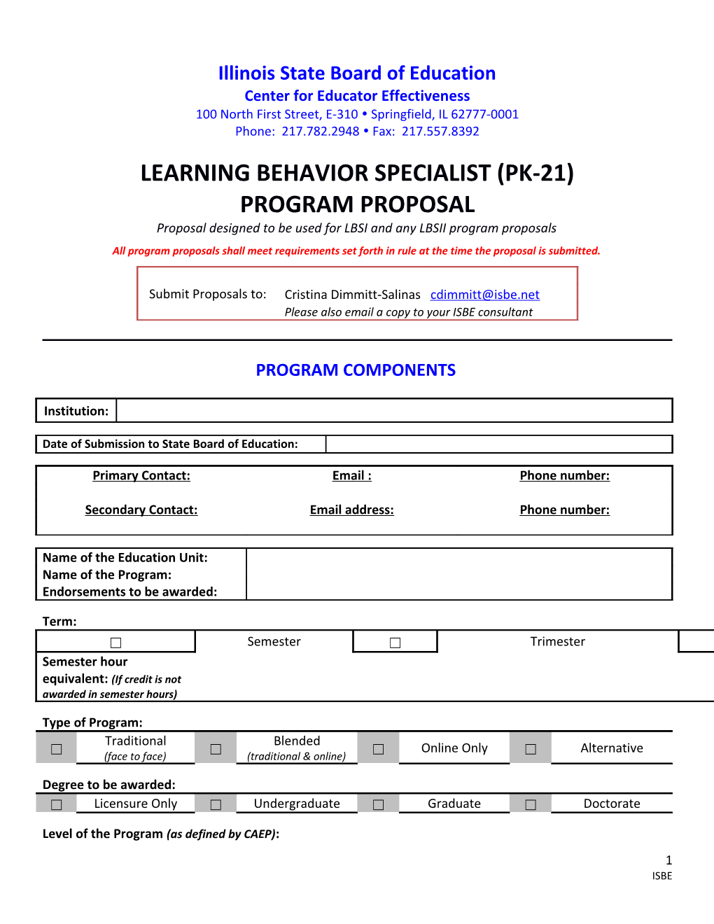 Learning Behavior Specialist (PK-21)
