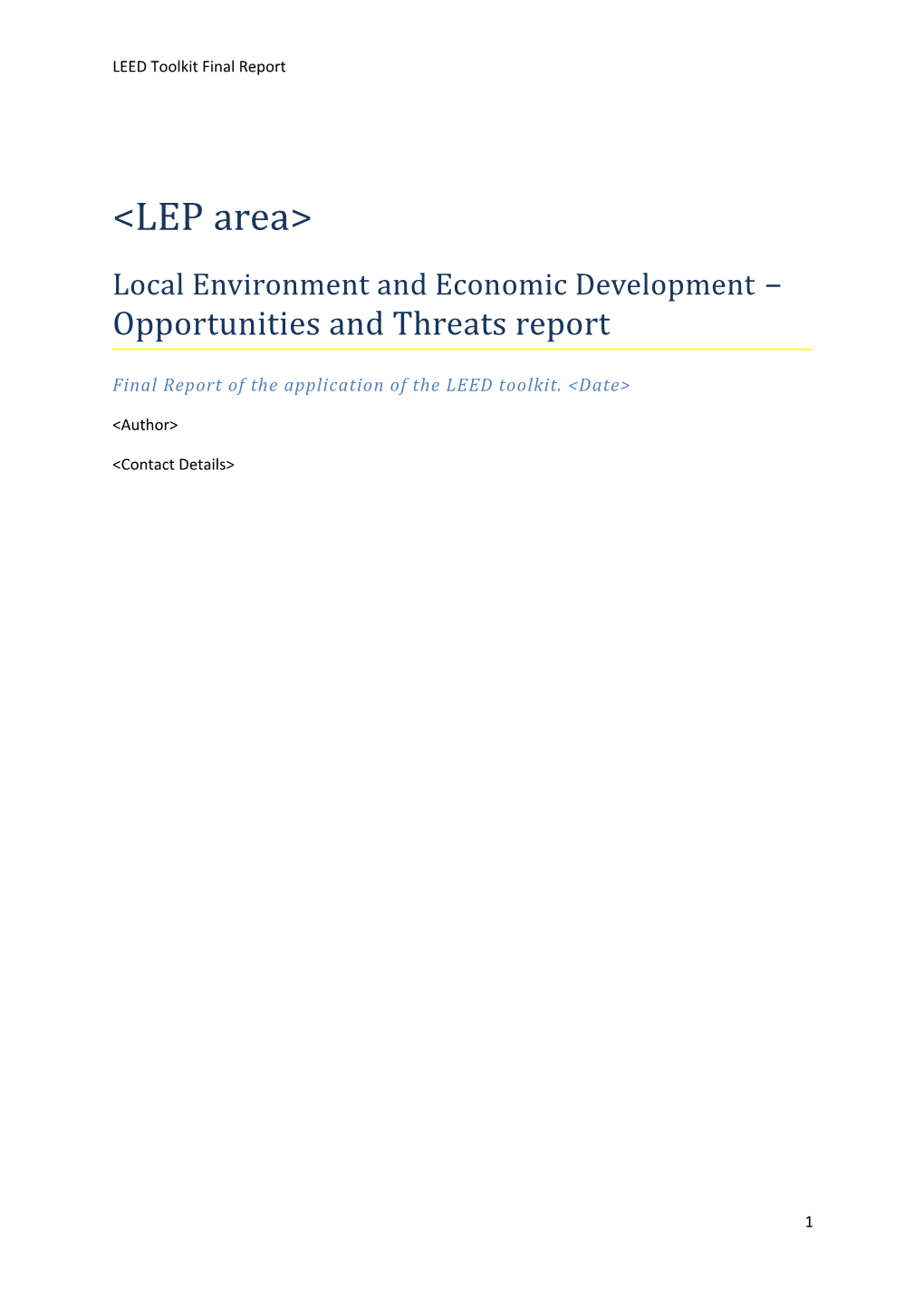 LEED Toolkit Final Report