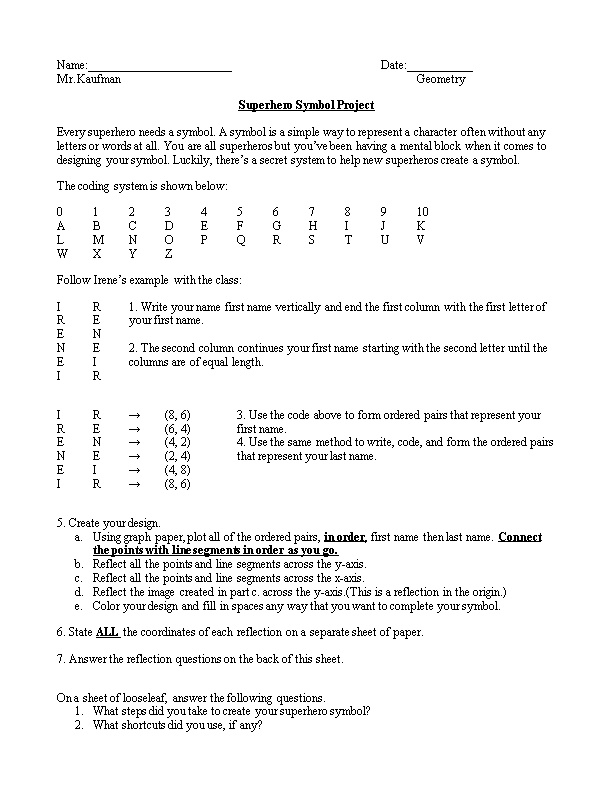 Lesson 9(10) Project Sheet