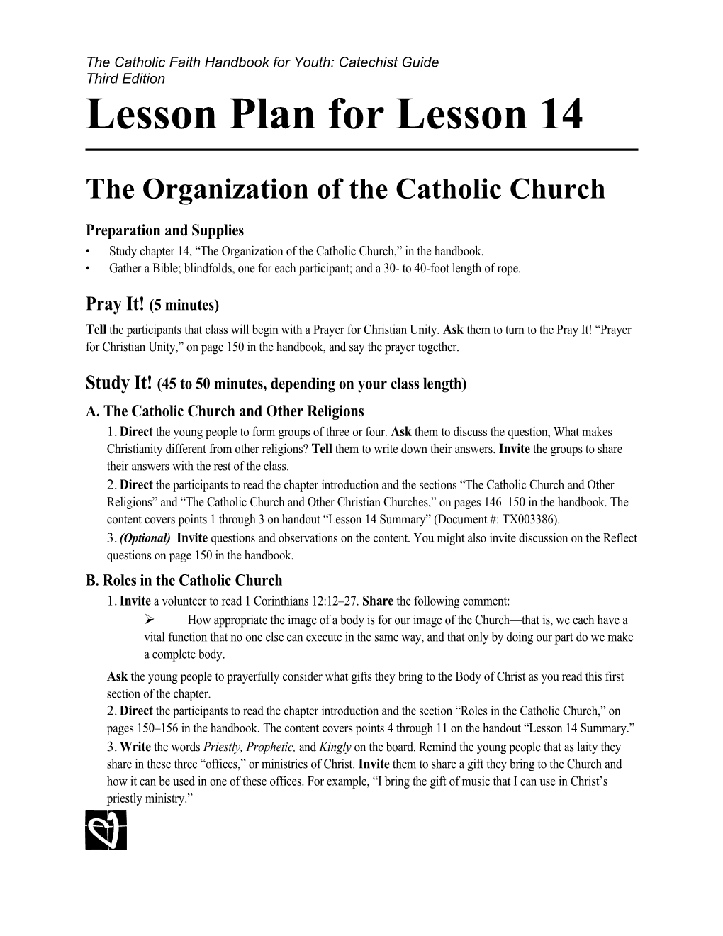 Lesson Plan for Lesson 14