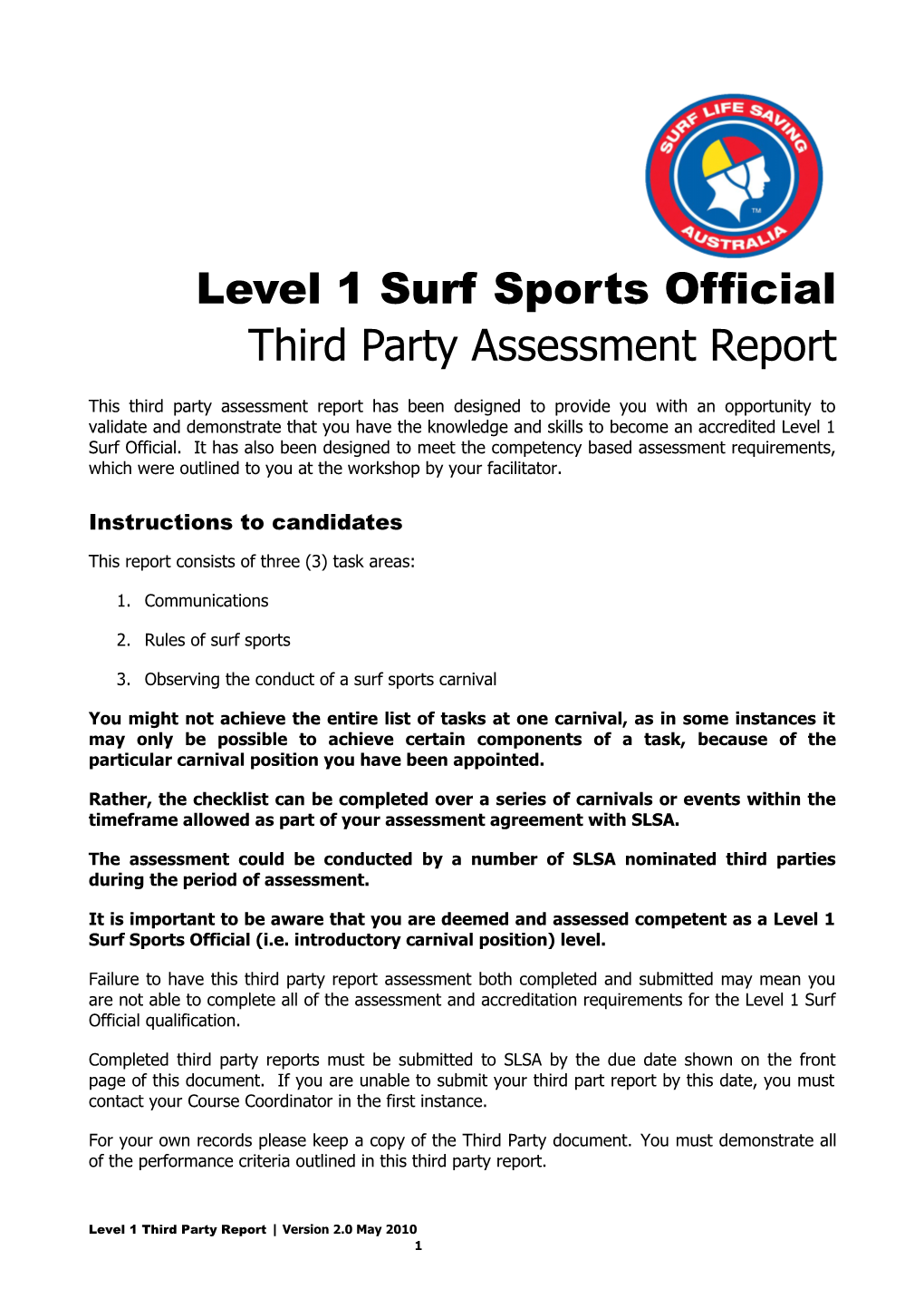 Level 1 Surf Officials