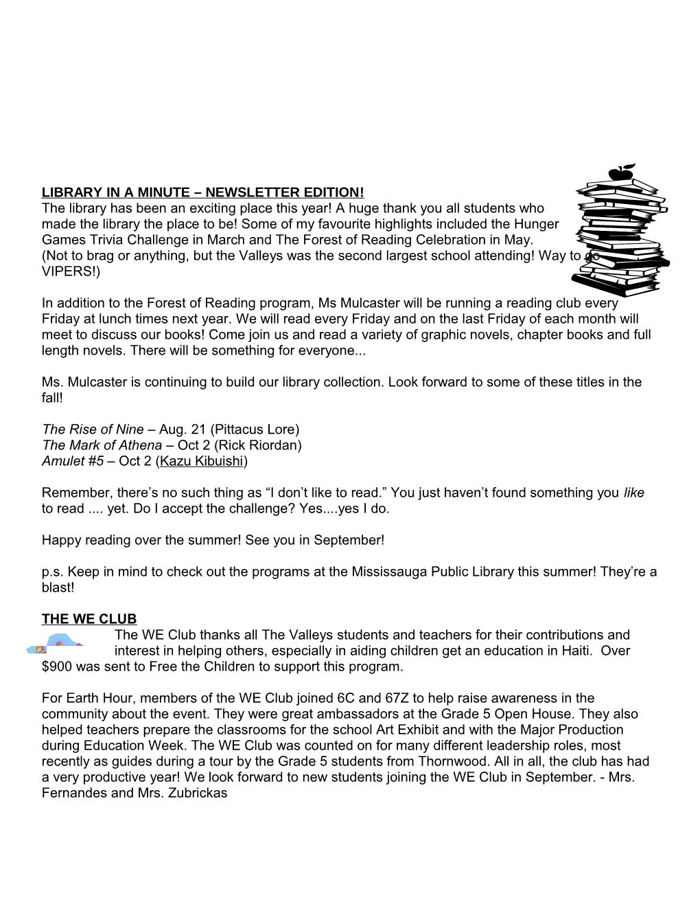 Library in a Minute Newsletter Edition!