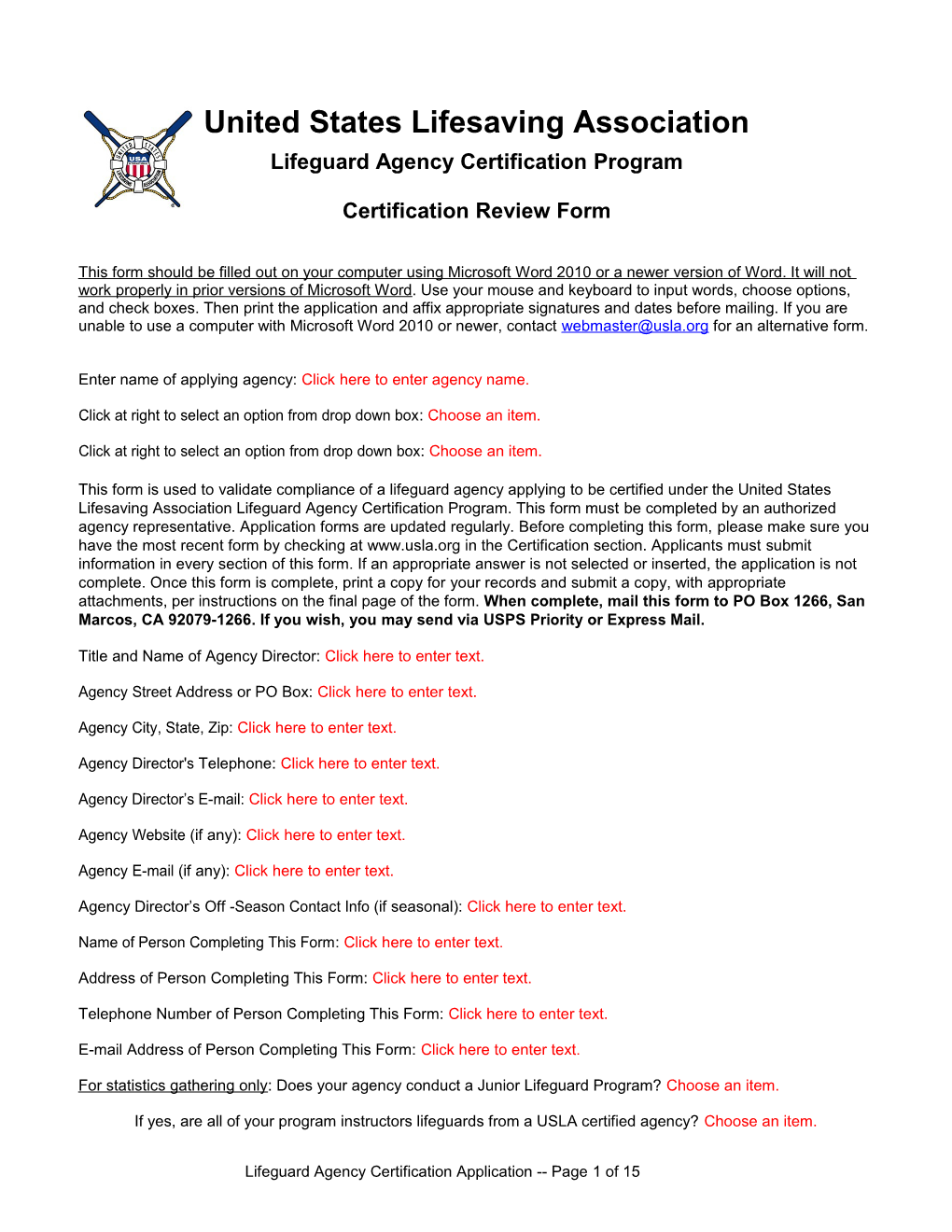 Lifeguardagency Certificationprogram