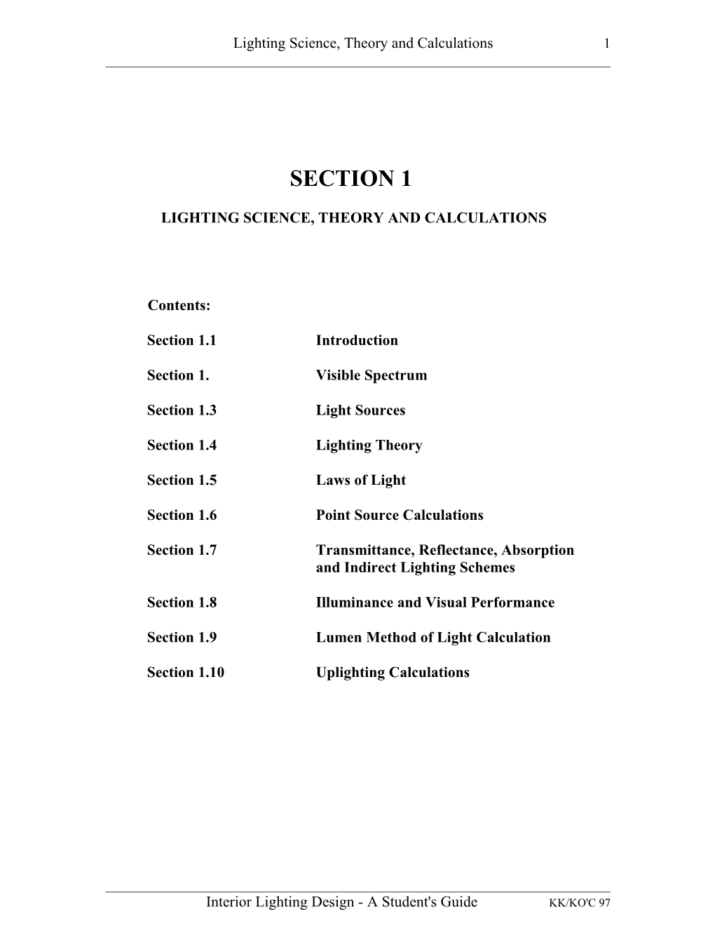 Lighting Science, Theory and Calculations