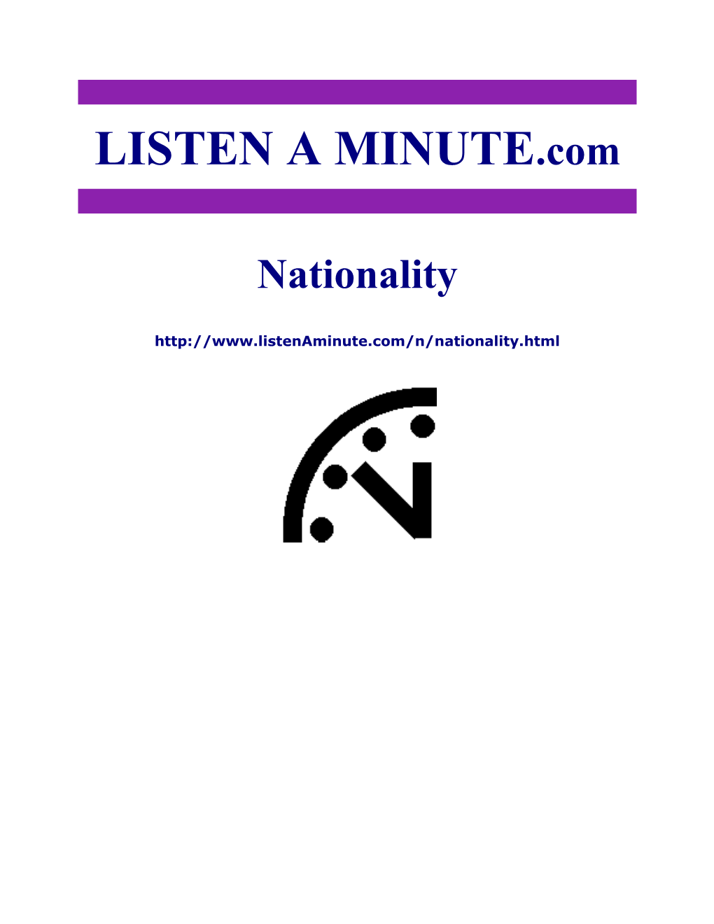 Listen a Minute.Com - ESL Listening - Nationality