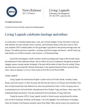 Living Legends Celebrates Heritage Andculture