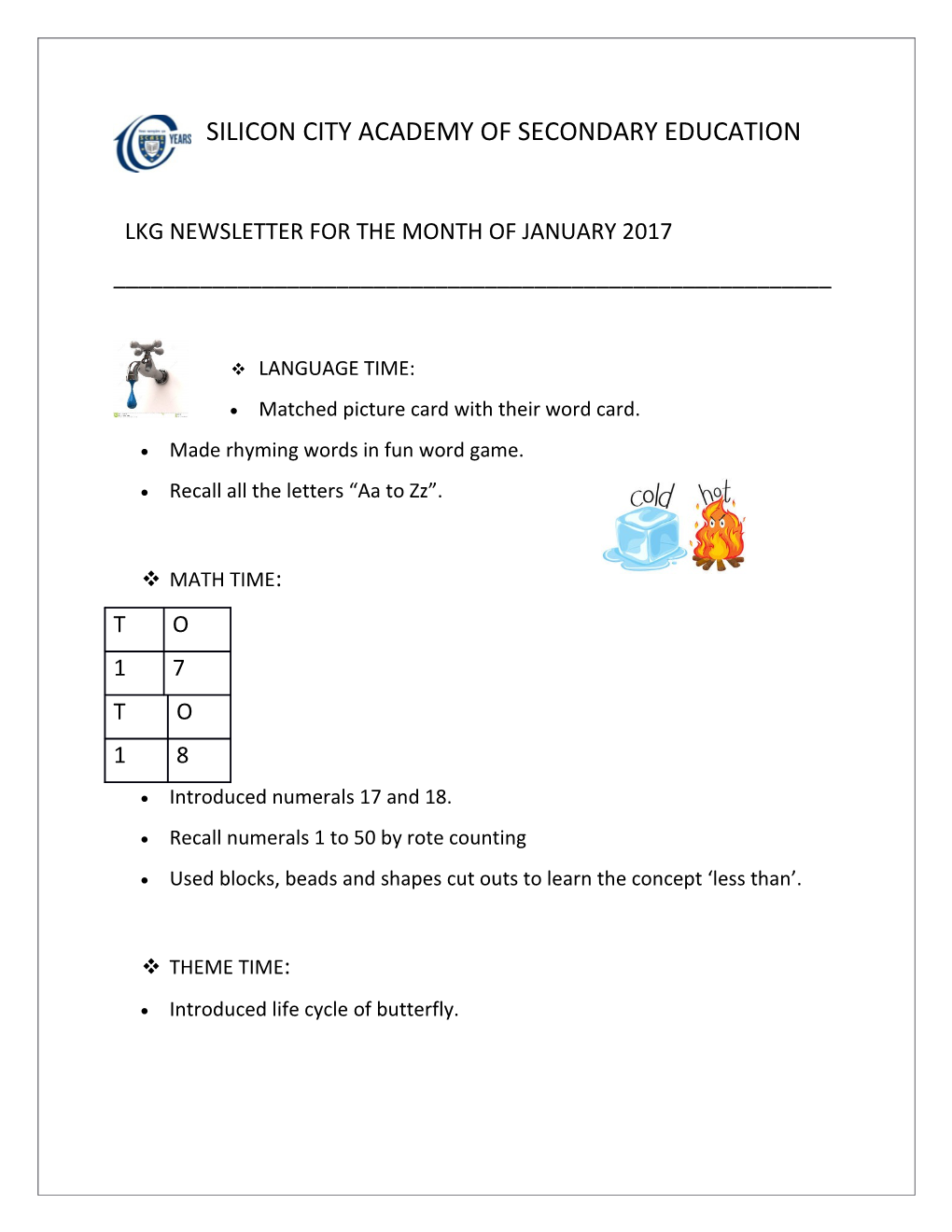 Lkg Newsletter for the Month of January 2017