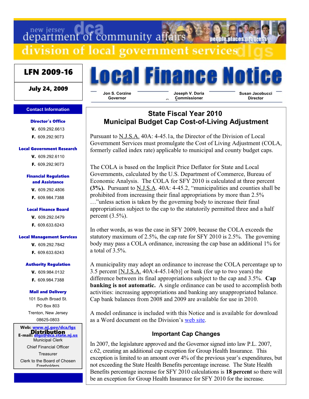 Local Finance Notice 2009-16July 24, 2009Page 1