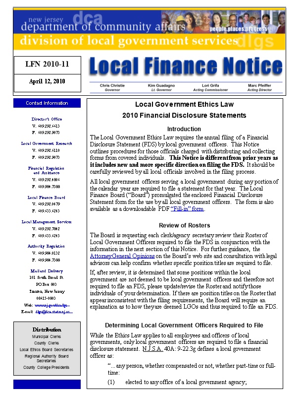 Local Finance Notice 2010-11April 12, 2010Page 1