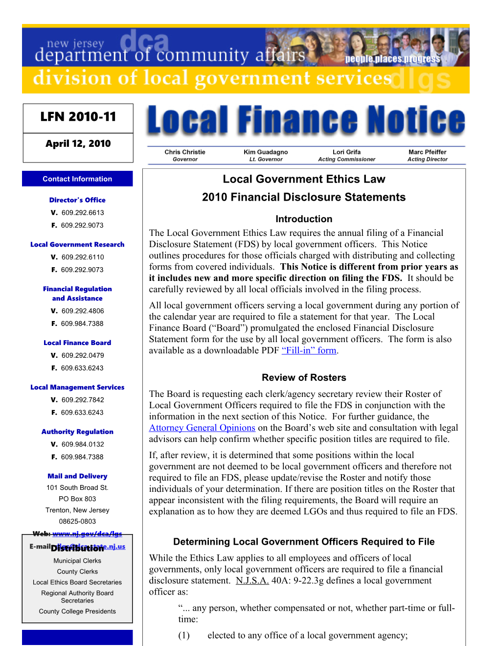 Local Finance Notice 2010-11April 12, 2010Page 1