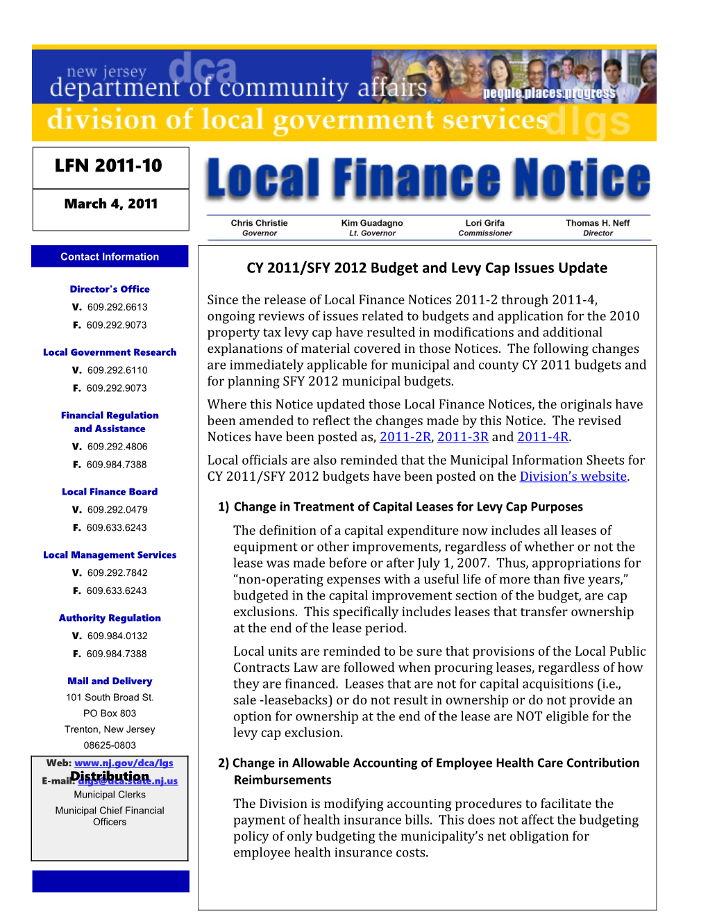 Local Finance Notice 2011-10March 4, 2011Page 1