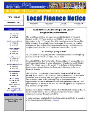 Local Finance Notice 2011-33November 3, 2011Page 1