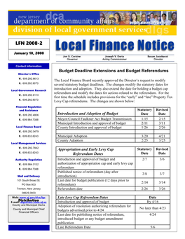 Local Finance Notice2008-2January 18, 2008Page 1