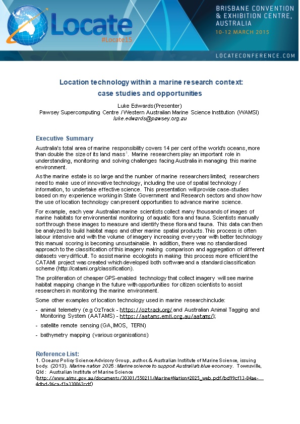 Location Technology Within a Marine Research Context