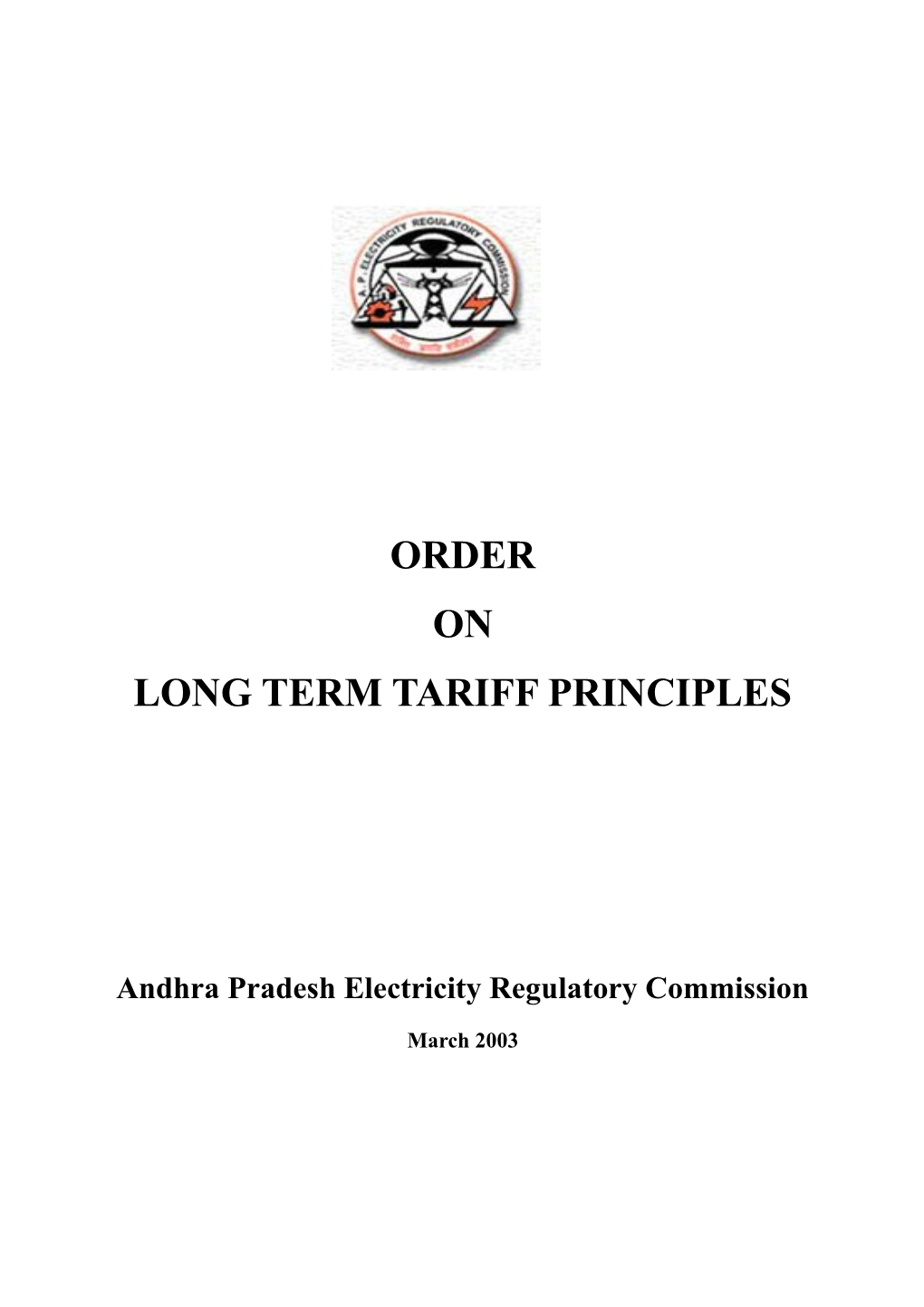 Long Term Tariff Principlesorder