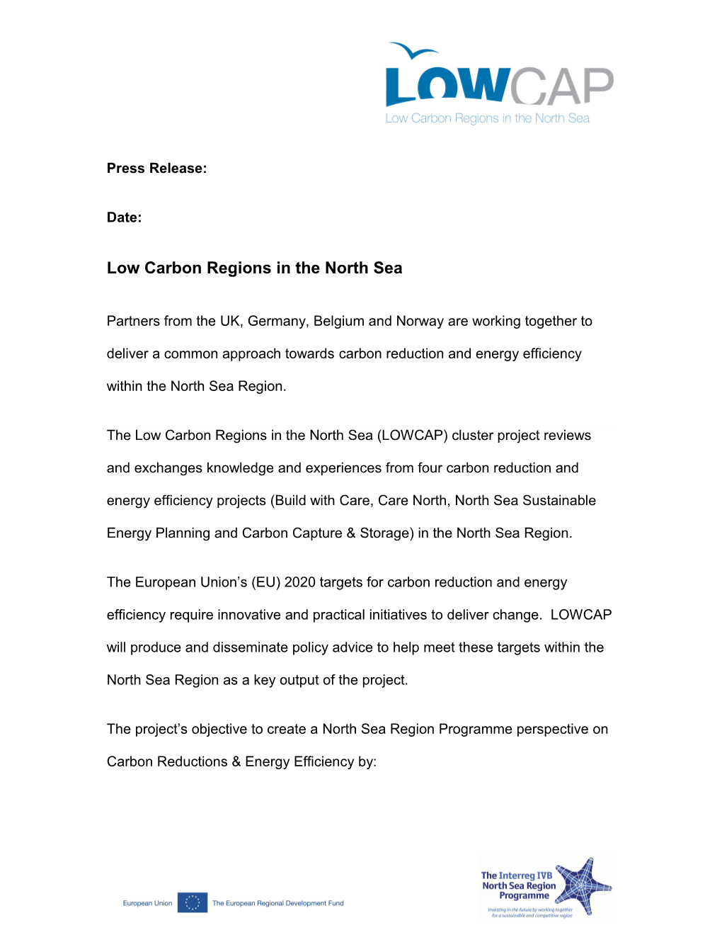 Low Carbon Regions in the North Sea