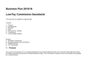Low Pay Commission Secretariat