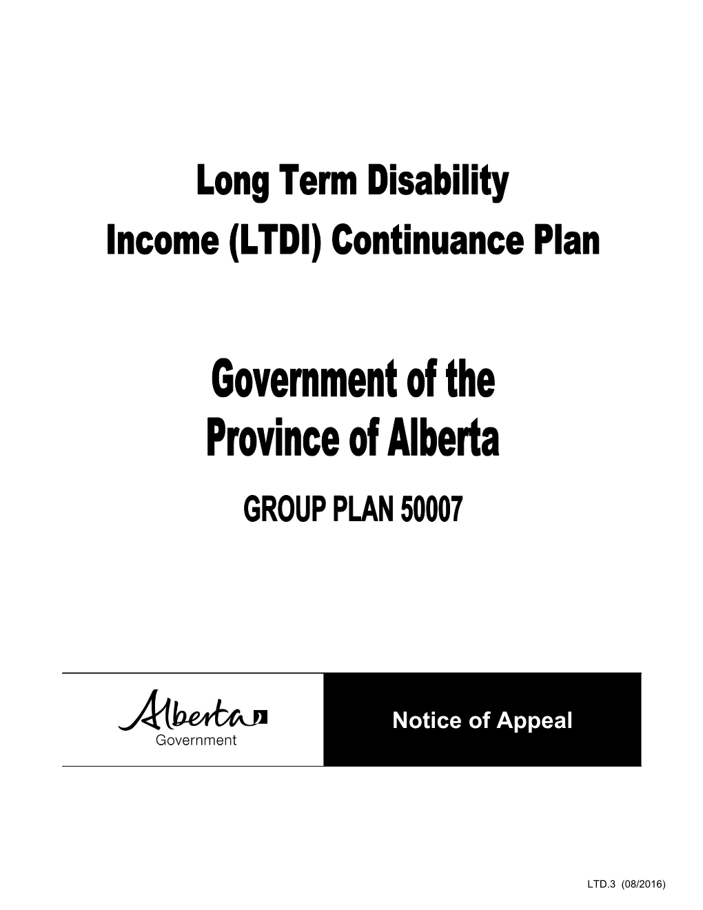 LTDI Continuance Plan - Notice of Appeal
