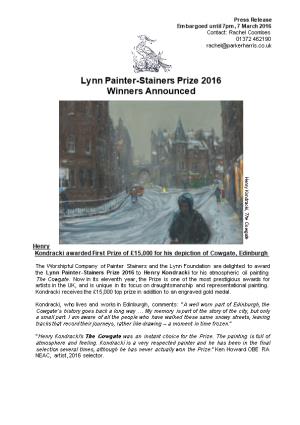 Lynn Painter-Stainers Prize 2016