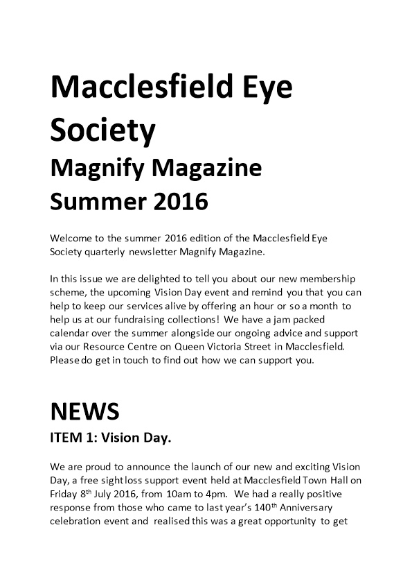 Macclesfield Eye Society