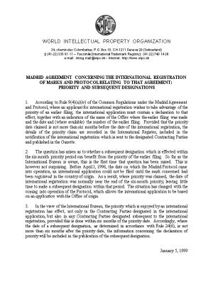 MADRID/1999/02 : Madrid Agreement Concerning the International Registration of Marks And