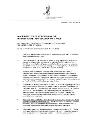 Madrid Protocol Concerning The