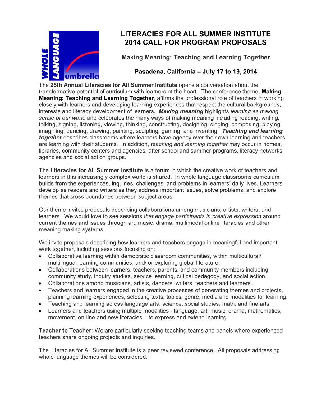 Making Meaning: Teaching and Learning Together
