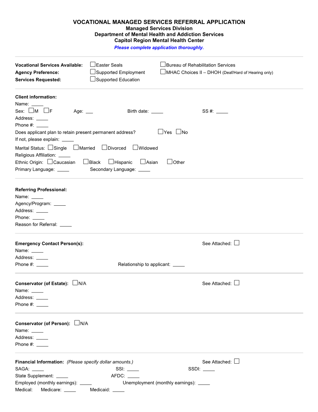 Managed Services Referral Application