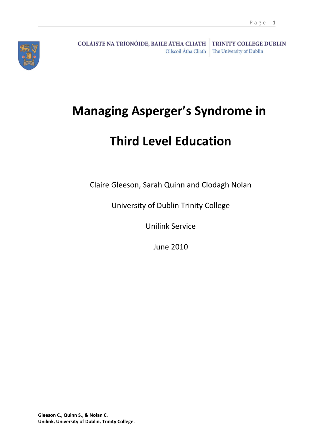 Managing Asperger S Syndromein