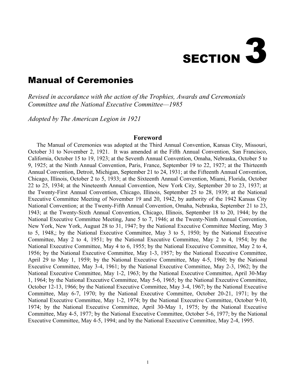 Manual of Ceremonies