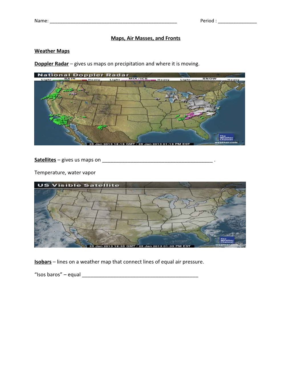 Maps, Air Masses, and Fronts