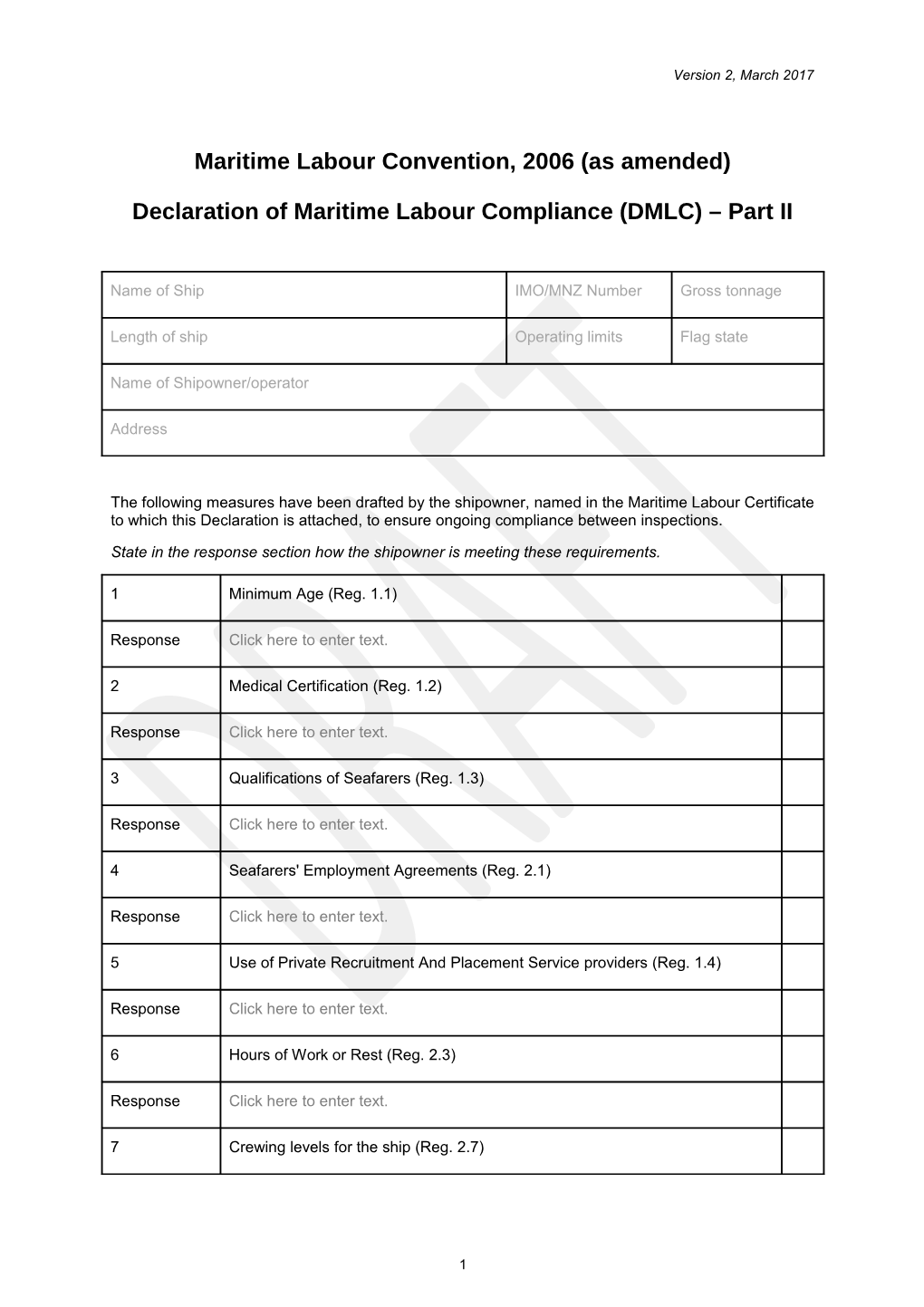 Maritime Labour Convention, 2006 (As Amended)