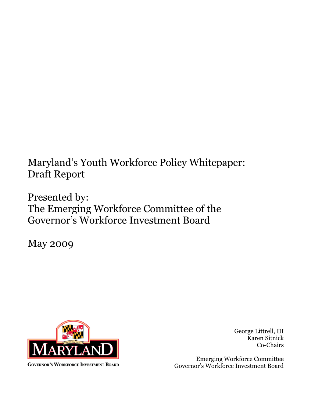 Maryland S Youth Workforce Policy Whitepaper