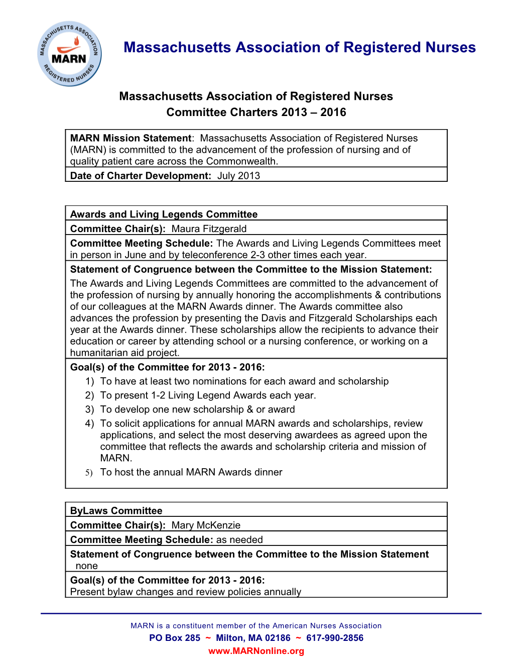 Massachusetts Association of Registered Nurses