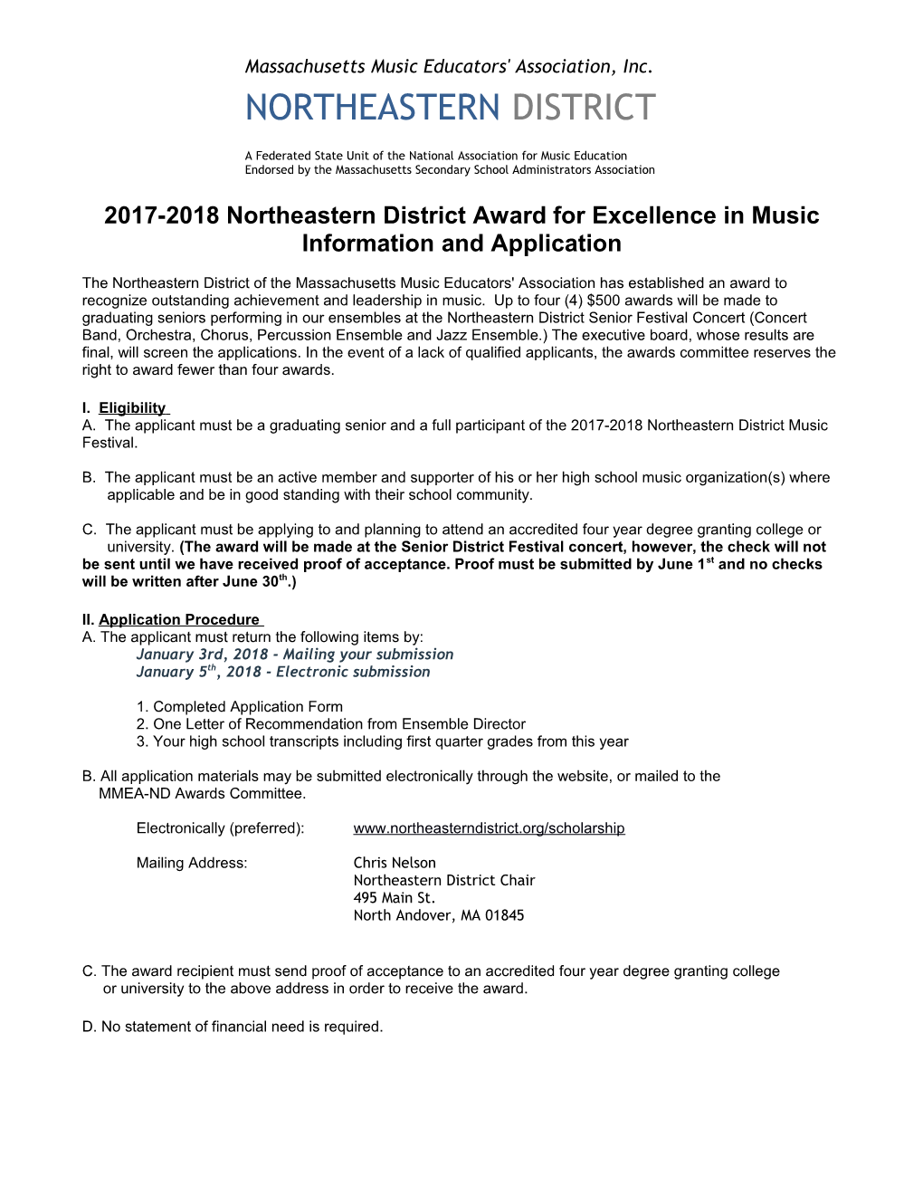 Massachusetts Music Educators Association, Inc