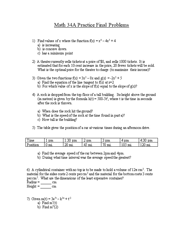 Math 34A Practice Final