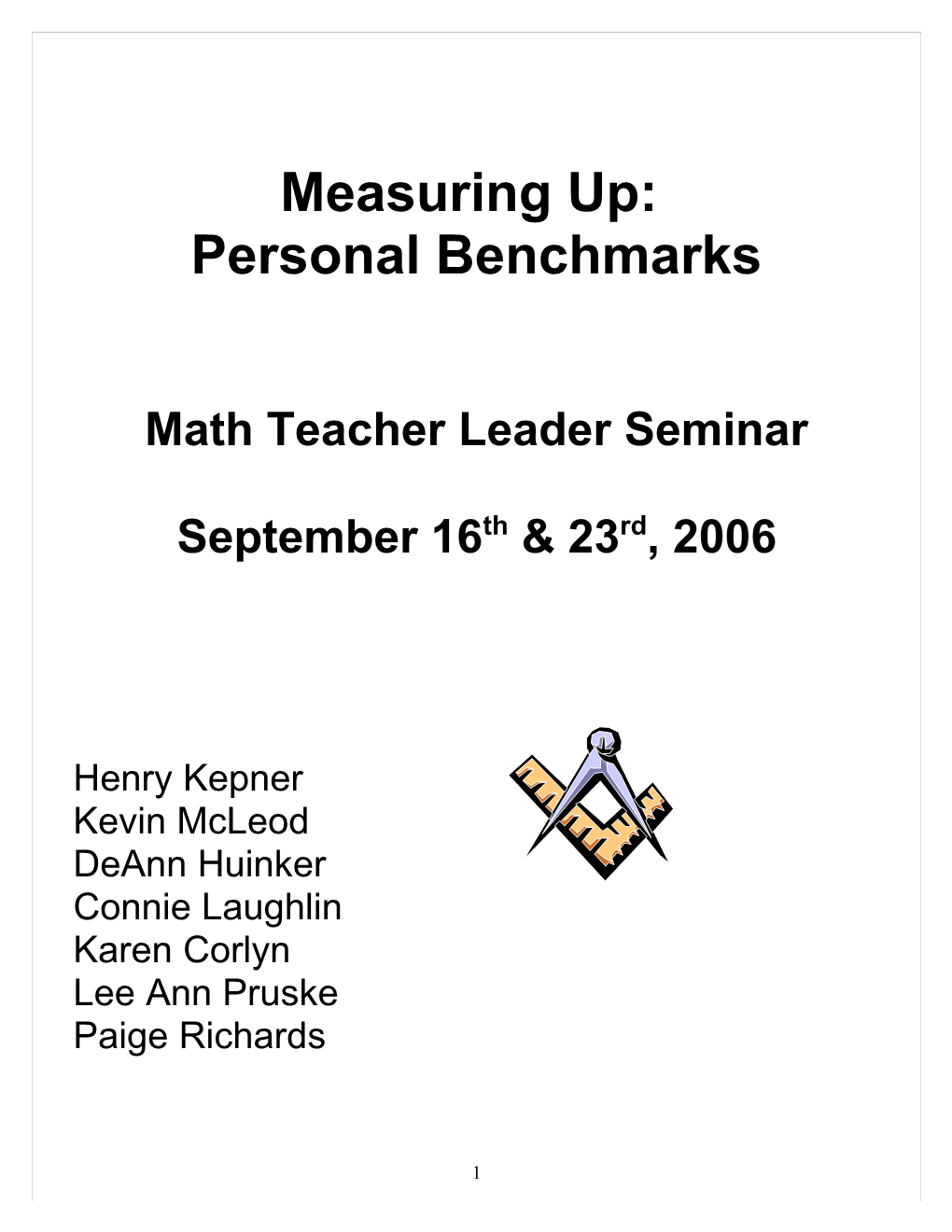 Math Teacher Leader Seminar