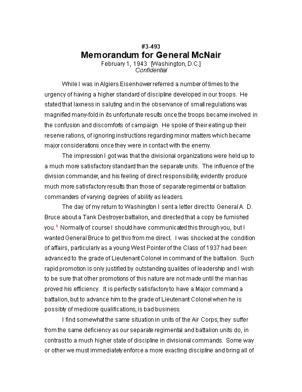 Memorandum for General Mcnair