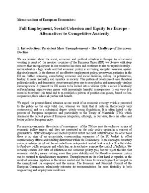 Memorandum of European Economists
