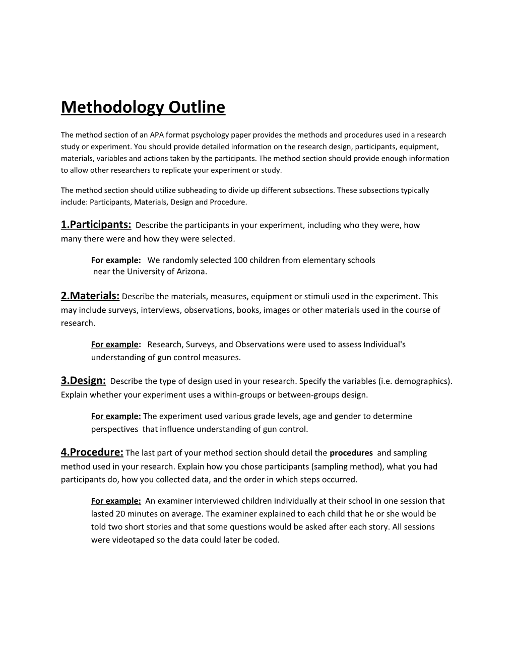 Methodology Outline