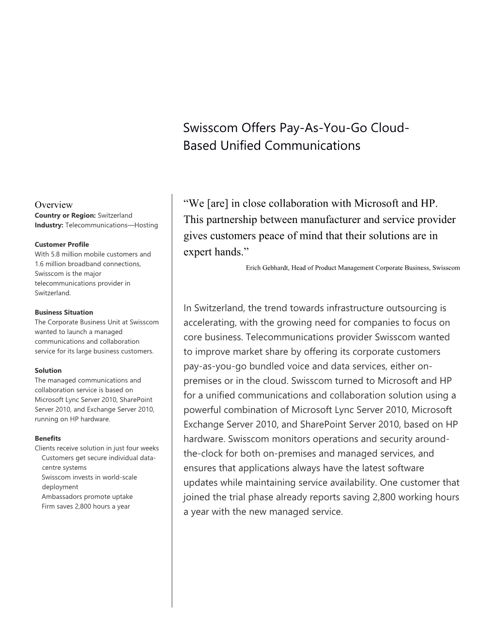 Metia CEP Swisscom Offers Pay-As-You-Go Cloud-Based Unified Communications and Collaboration