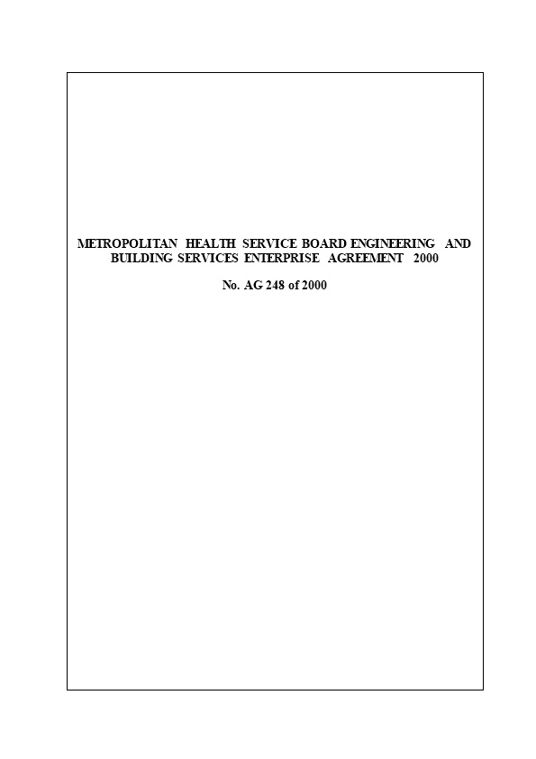 Metropolitan Health Service Board Engineering and Building Services Enterprise Agreement 2000