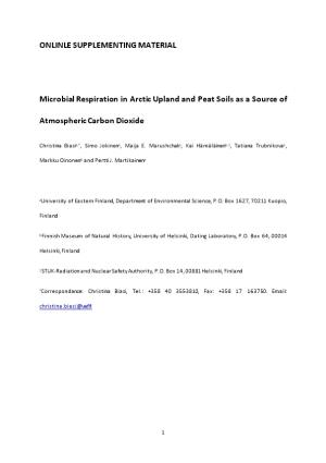Microbial Respiration in Arctic Upland and Peat Soils As a Source of Atmospheric Carbon
