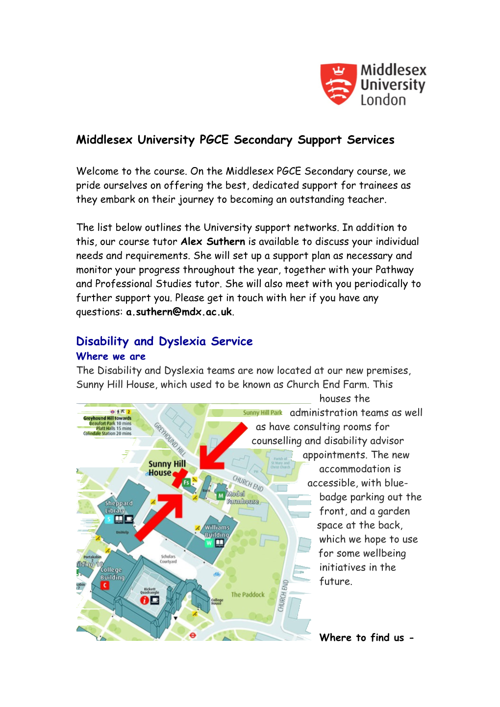 Middlesex University PGCE Secondary Support Services