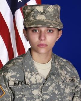 In this undated photo provided by the Oklahoma National Guard 19 year old Pfc Sarina Butcher of Checotah Okla is shown The U S Department of Defense announced Wednesday Nov 2 2011 that Butche