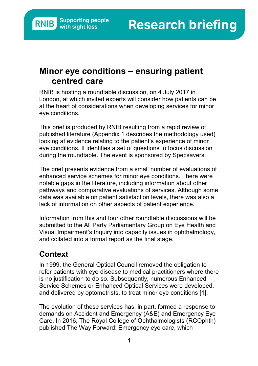 Minor Eye Conditions Ensuring Patient Centred Care