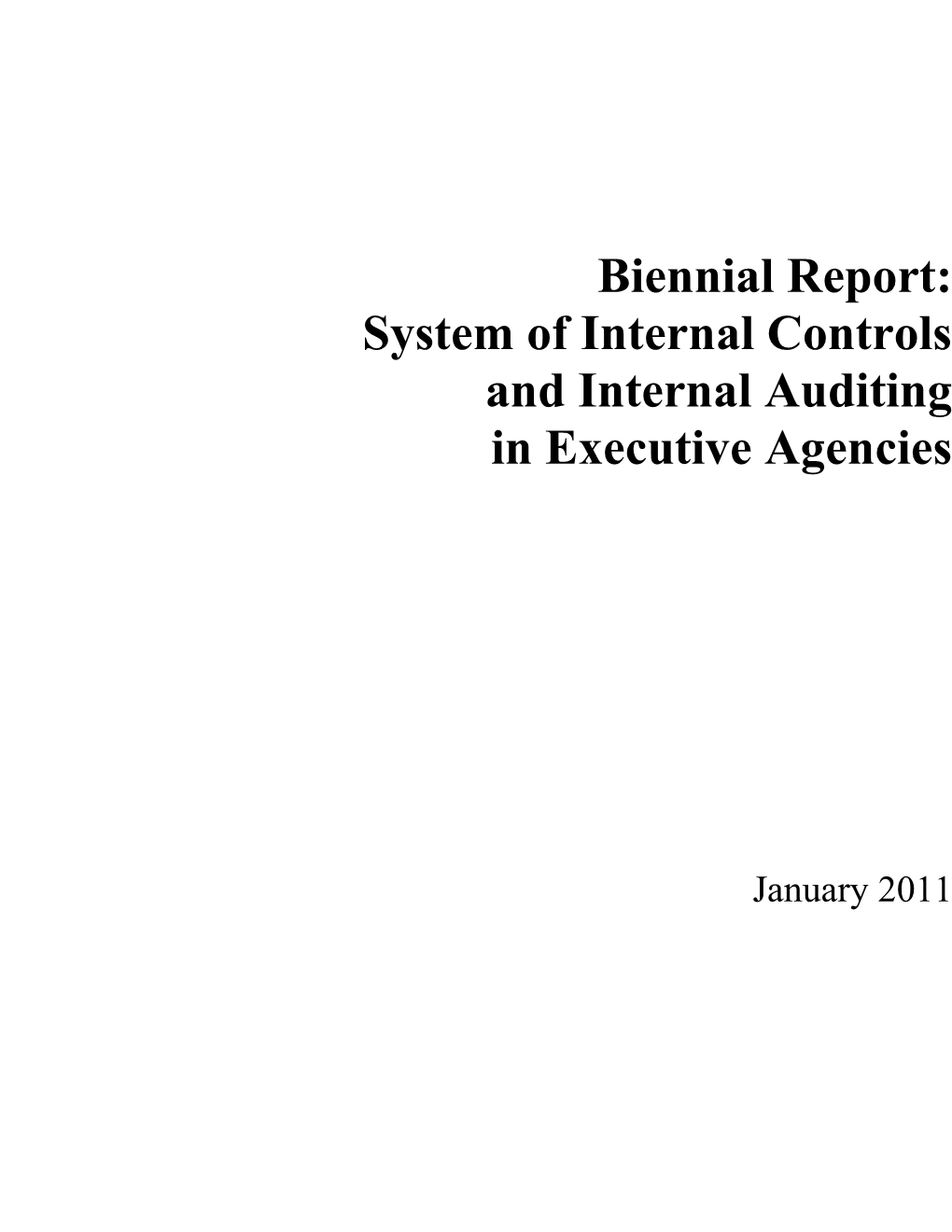 MMB 2011 Internal Control Biennial Report