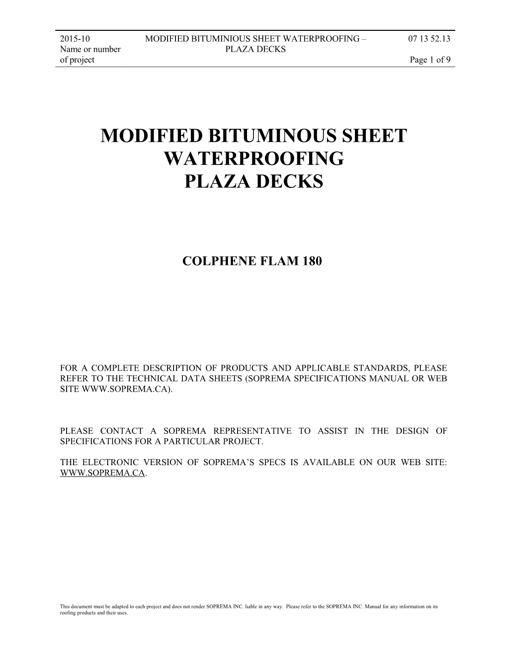 Modified Bituminous Sheet Waterproofing