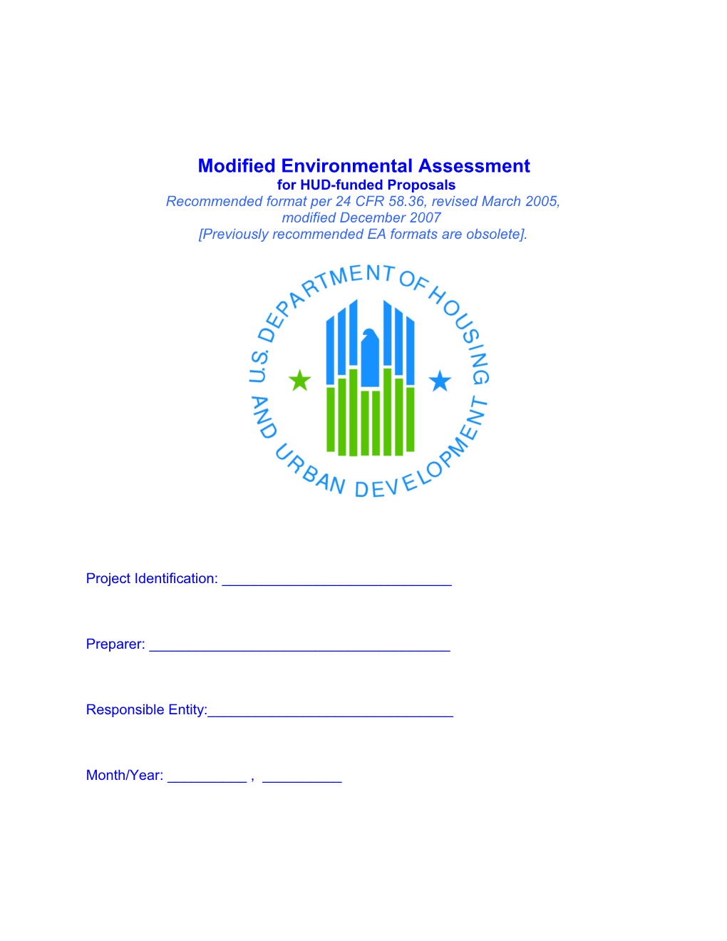 Modified Environmental Assessment