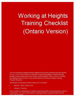 Module 1: Working at Heights Basic Theory